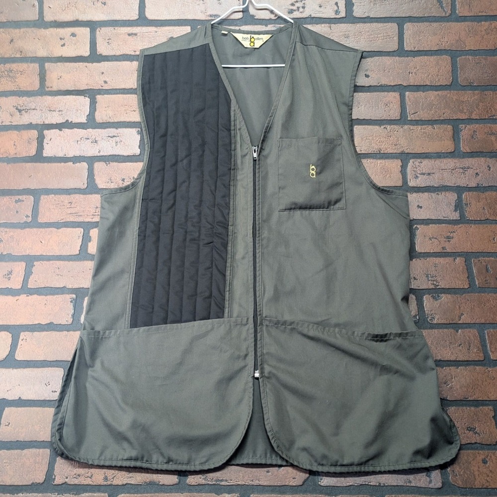 Bob Allen Men's Shotgun Shooting Vest Olive Grey Padded Shoulder L